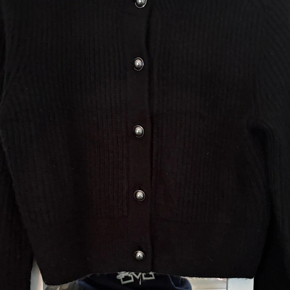 Abercrombie & Fitch Black Ribbed Button Cardigan - Picture 3 of 4